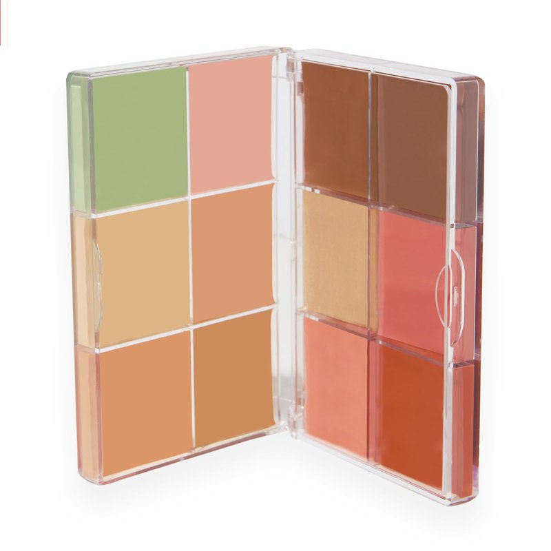 Revolution Everything Base Face Icon Complexion Palette, Multi-Use Cream Contour, Concealer, Corrector, Highlighter & Blush Kit, Vegan & Cruelty-Free, Light