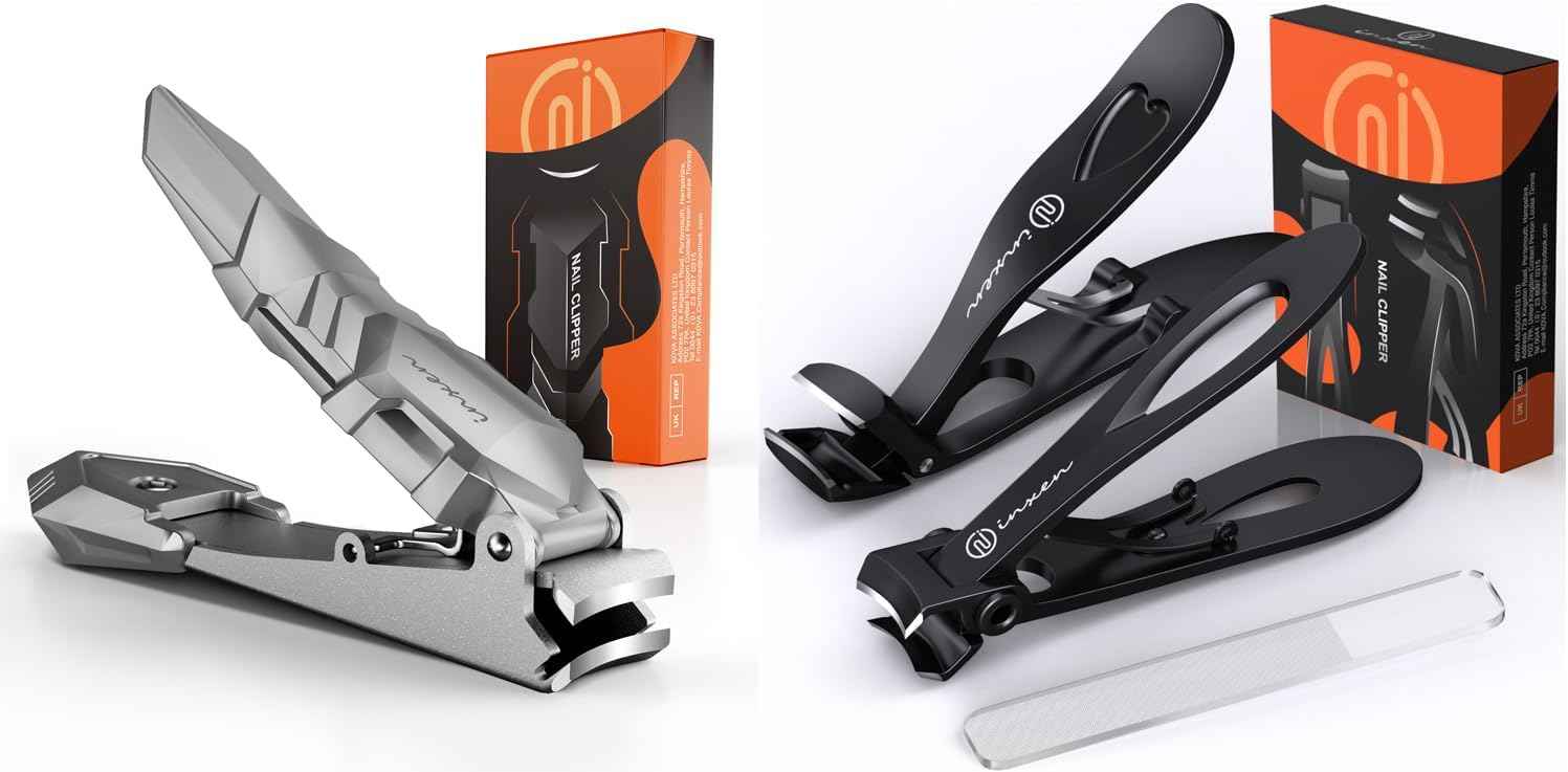 Heavy Duty Toenail Clippers for Thick Nails | Ergonomic Angled Nail Cutter for Seniors & Adults