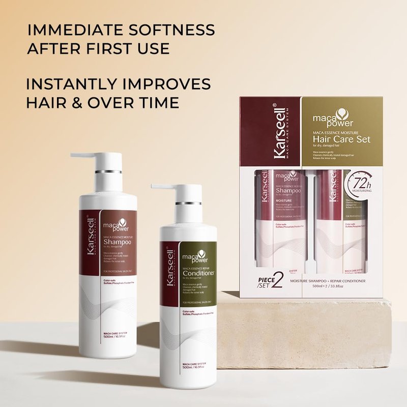 Karseell Collagen Hair Treatment Repair Conditioning, Shampoo and Conditioner Set for Dry Damaged Hair All Hair Types 16.9floz + 16.9floz