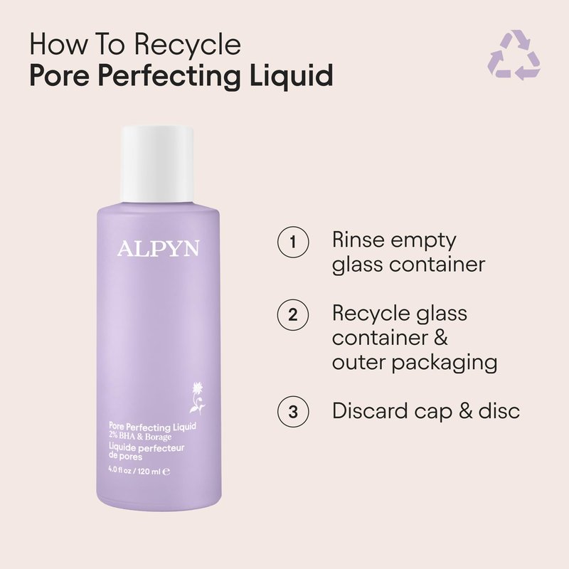 Alpyn Pore Perfecting Liquid Toner with 2% BHA & Borage | Liquid Exfoliator to Minimize Pores, Calm & Restore Skin's Natural pH | 4 oz / 120 ml