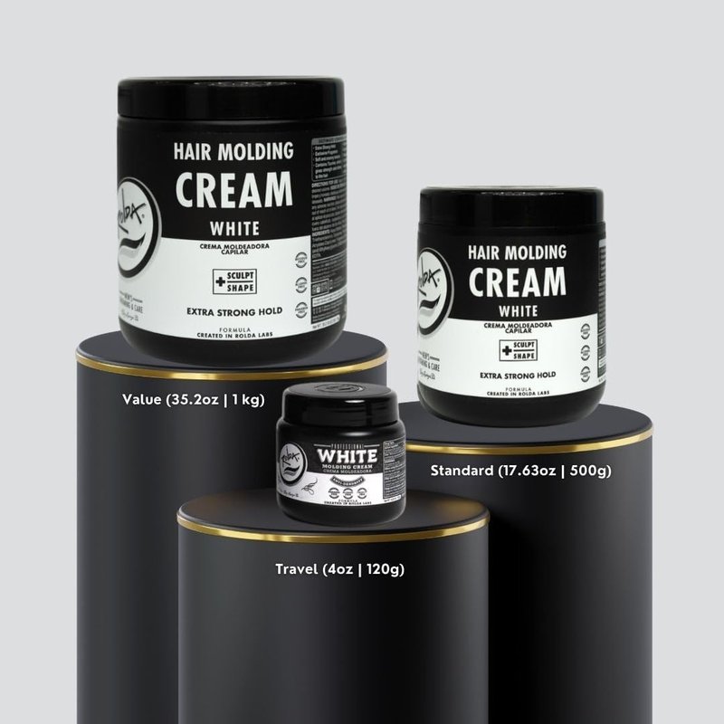 Rolda White Molding Hair Cream for Men - Curl-Defining Hair Styling Cream with Medium-Strong Hold, Natural Finish & Medium Shine - Moisturizing & Anti-Frizz Formula - Alcohol & Paraben-Free (35.2 oz)