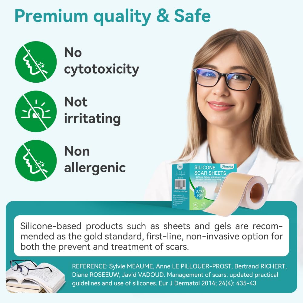 Dimora 2 Packs 6oz Hydrogel First Aid Ointment & Waterproof Silicone Scar Sheets