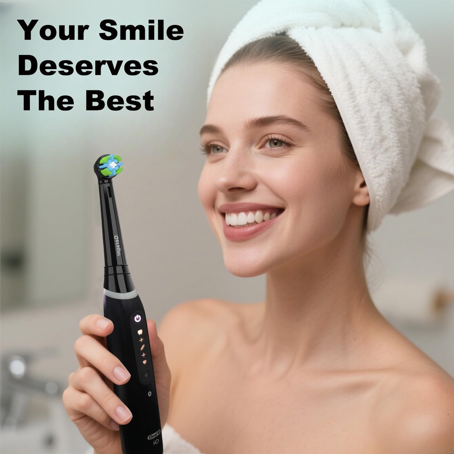 8 Pack Toothbrush Replacement Heads Compatible with Oral B iO, Toothbrush Heads Compatible with Oral B iO 3 4 5 6 7 8 9 10 Series Electric Toothbrushes, Black/White