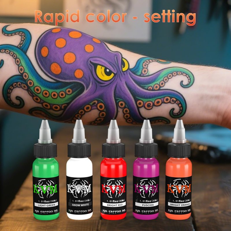 KVM Tattoo Ink Set 14 Pcs Colors 1oz (30ml) Tattoo Supply Indoor Tattoo Studio Renowned for its Smooth Flow Characteristics