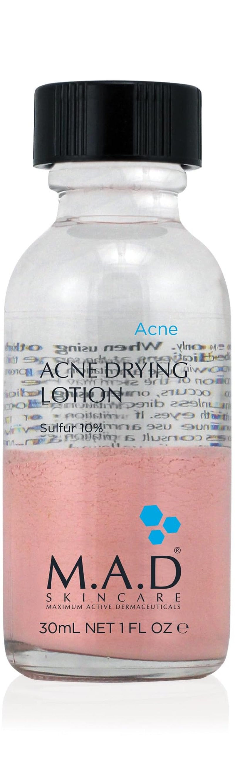 M.A.D Skincare Acne Drying Lotion – Clinical 10% Sulfur and Salicylic Acid – Intensive Advanced Targeted Spot Treatment – 1 fl. oz.