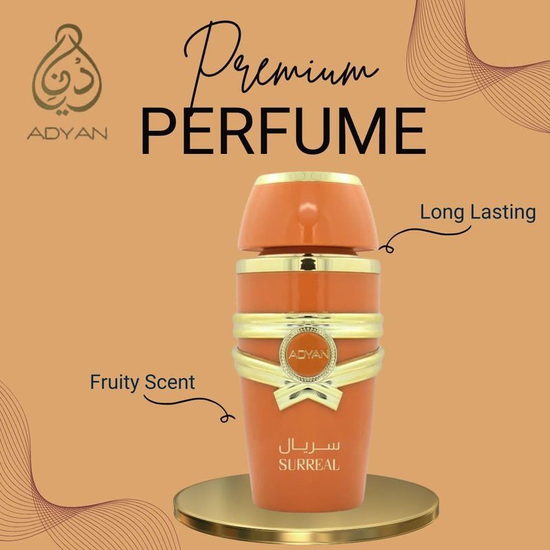 Adyan Surreal Pastels of Arabia by Anfar 100Ml (3.4Oz) - Extract de Parfum For Women With a Mix of Mango, Ginger, Saffron, Mandarin, Orange, Bergamot - Long Lasting Fragrance - Arabian Perfume