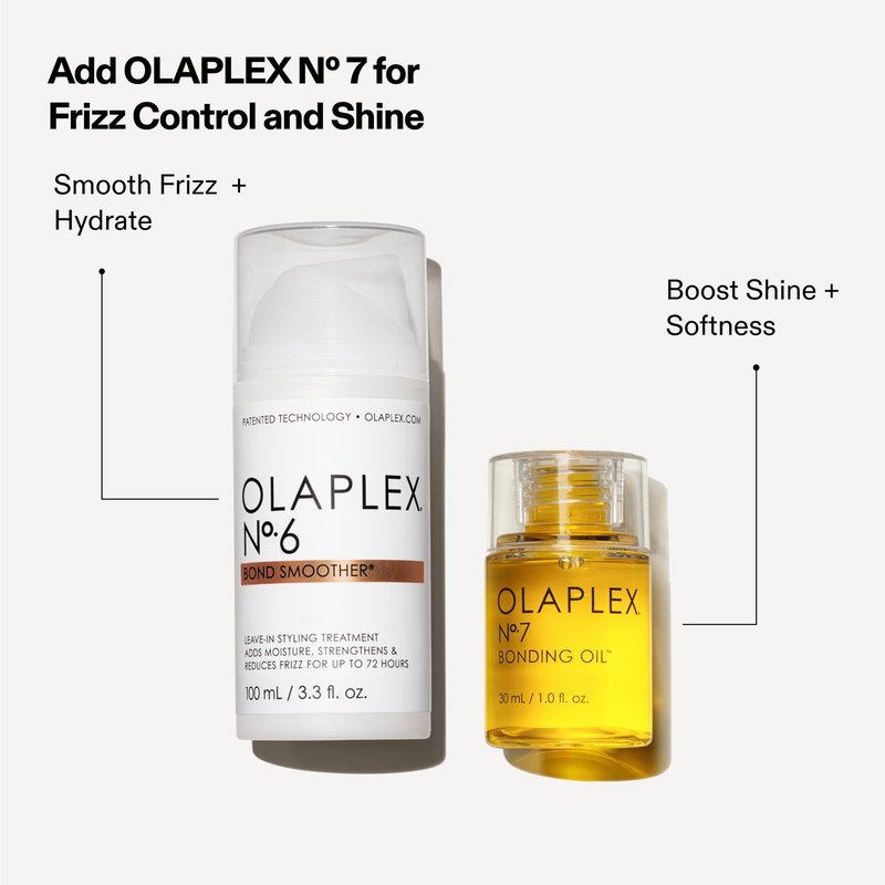Olaplex Nº. 6 Bond Smoother: Leave-In Styling Treatment | Smooths,Conditions,& Strengthens | Frizz Control for Up to 72 Hours-| For Coily,Curly,Straight,and Wavy,100 mL / 3.3 Fl Oz,(Pack of 2)