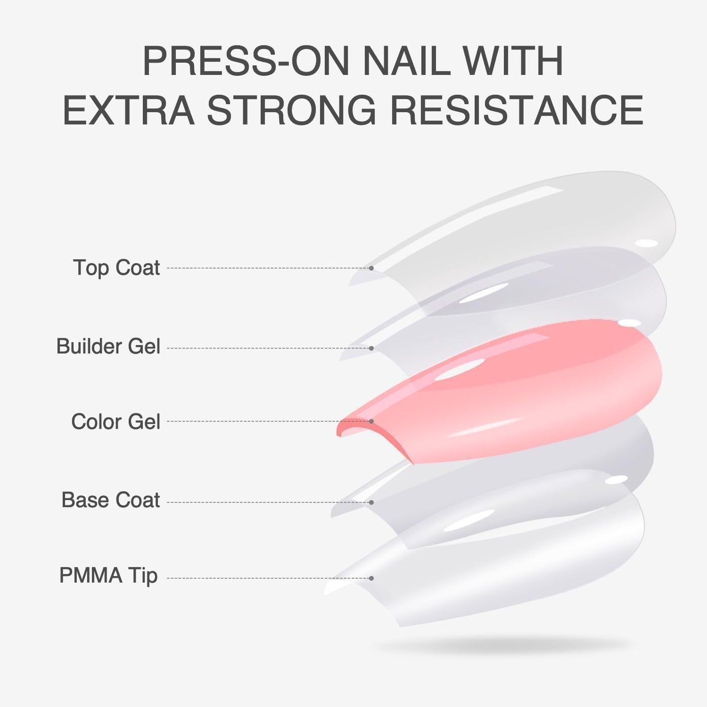 VSALON Almond Medium Press On Nails, Nude Radiant Cat Eye French Tip