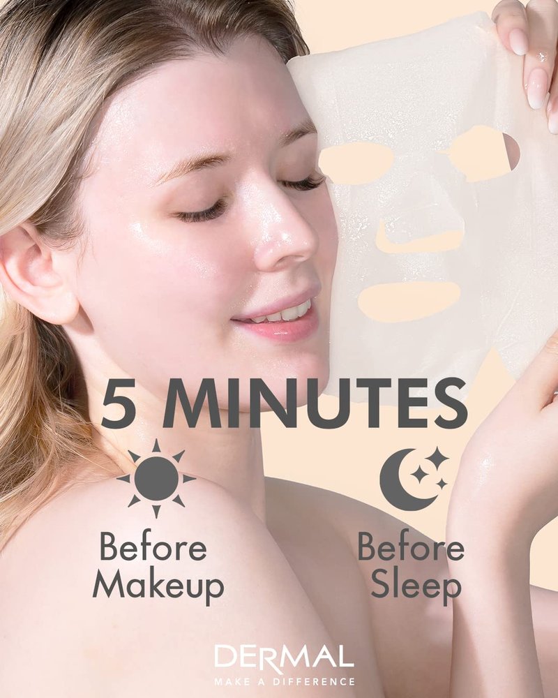 DERMAL 48 Combo Pack Made in Korea Facial Mask – 20+ Years of K-Beauty Experience, Premium Quality Korean Sheet Masks for Daily Skincare Routine