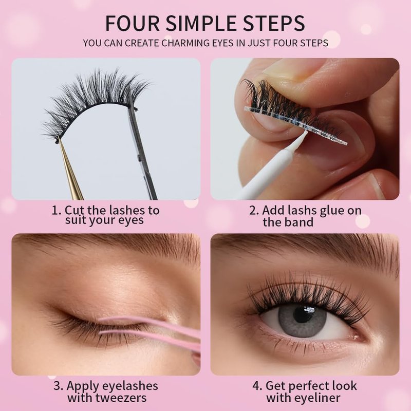 AKARA False Eyelashes Natural Look Faux Mink Eye Lashes,Cat Eye 16 Pairs 16 Mixed Styles Fake Eyelashes Pack,Wispy Soft Reusable Fluffy Beauty Lash Wholesale