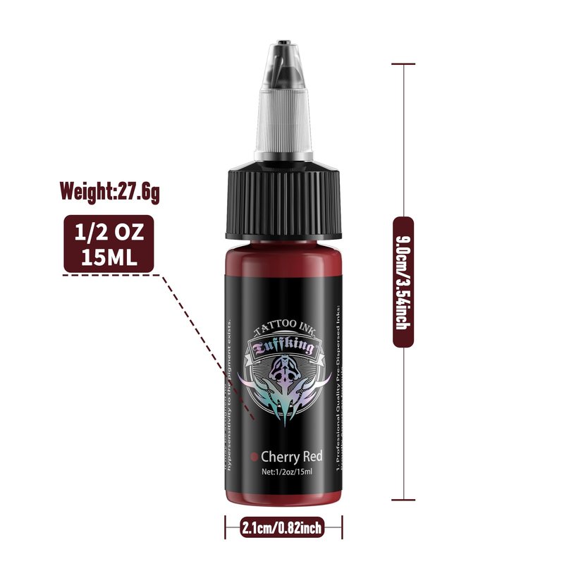 Tuffking Tattoo Ink Set 1/2 oz Pigment Tatoo Ink Professional Tattoo Ink Color Set 14 Colors(14 Colors 15ml)