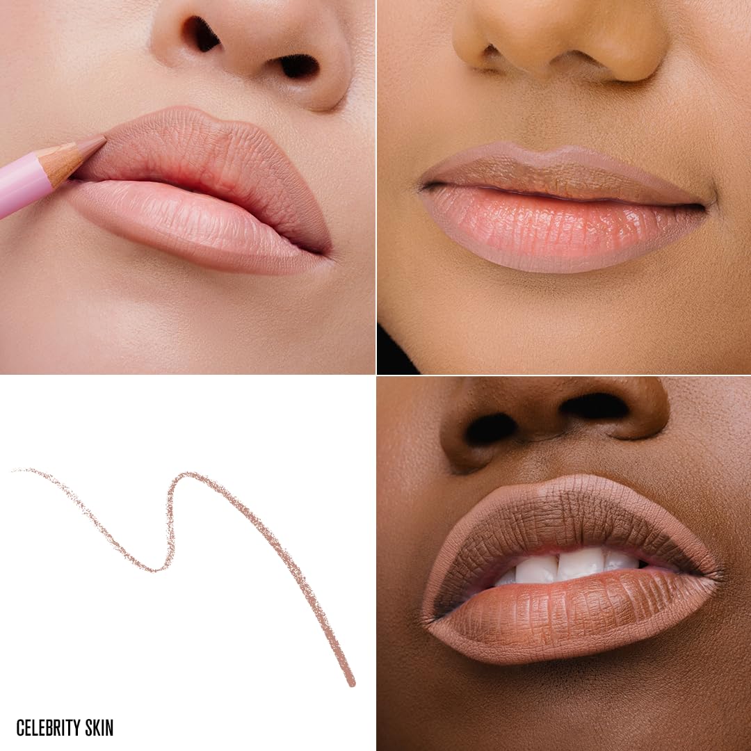 Jeffree Star Cosmetics Velour Lip Liner, Creamy Formula, Satin Finish, Long-Lasting, Peptide Complex, Mineral Oil-Free, Vegan & Cruelty-Free (Celebrity Skin)