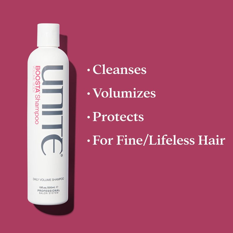 UNITE Hair – BOOSTA Shampoo – Volumizing Cleanser to Remove Buildup & Add Weightless Body – For Fine or Limp Hair – 10 Fl Oz