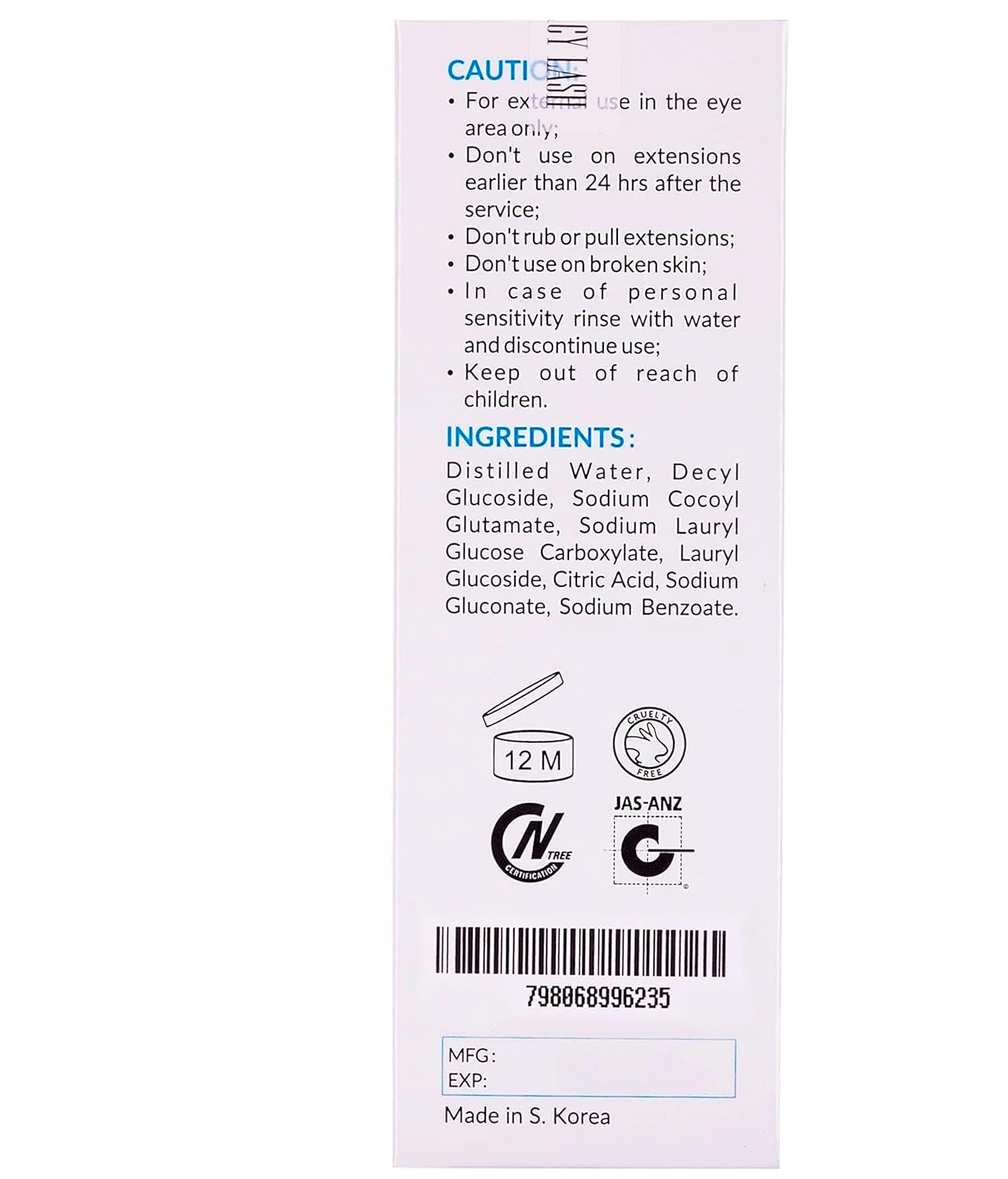 Eyelash Extension Shampoo & Foaming Cleanser | Biotin-Infused for Growth & Thickness - 3.38 fl. oz / 5 ml