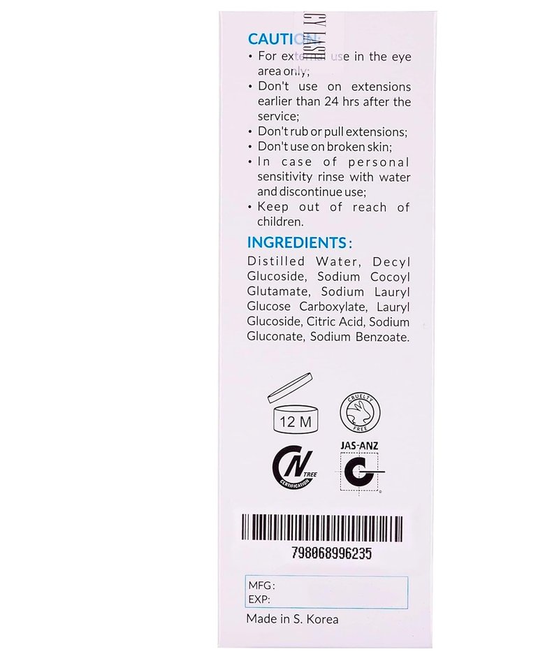 Eyelash Extension Shampoo & Foaming Cleanser | Biotin-Infused for Growth & Thickness - 3.38 fl. oz / 5 ml