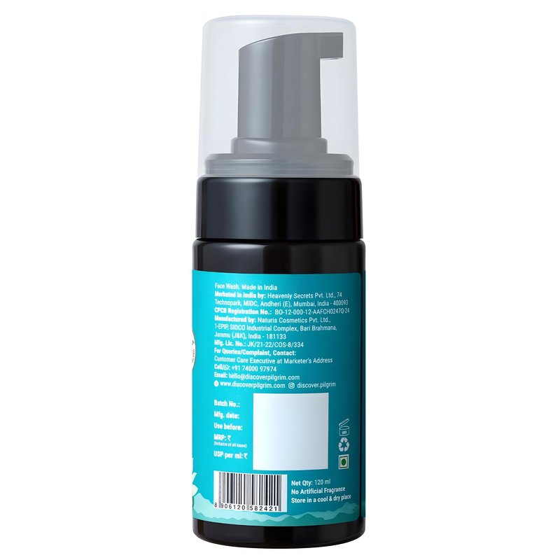 Pilgrim Anti-Acne Foaming Face Wash with 1.5% Salicylic Acid & 2% Glycolic Acid | Deep Cleansing Foam for Oily & Acne-Prone Skin | Helps Clear Pores & Control Oil | 4.05 Fl Oz (120 ml)