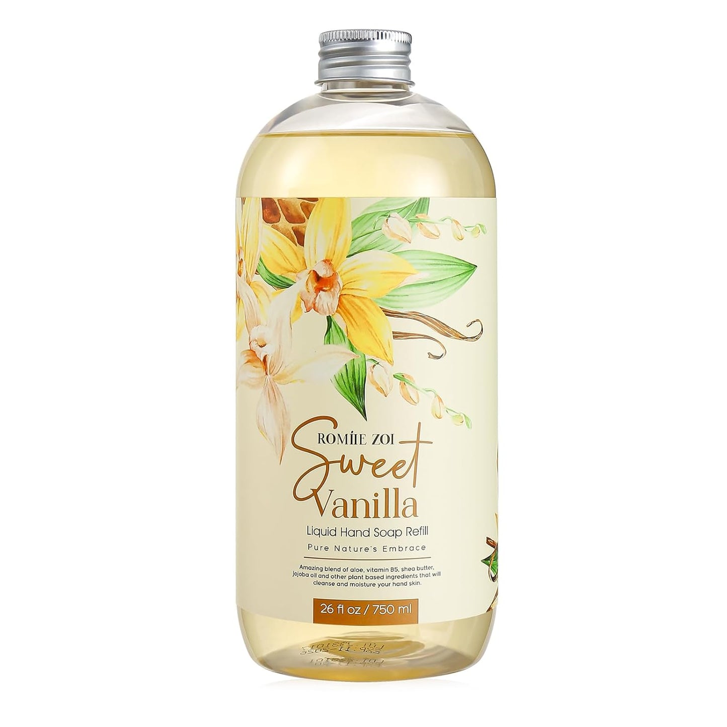 Sweet Vanille Liquid Hand Soap Refill Gift Set – 3 Pack (26 Fl Oz Each), Plant-Based & Biodegradable for Kitchen & Bathroom