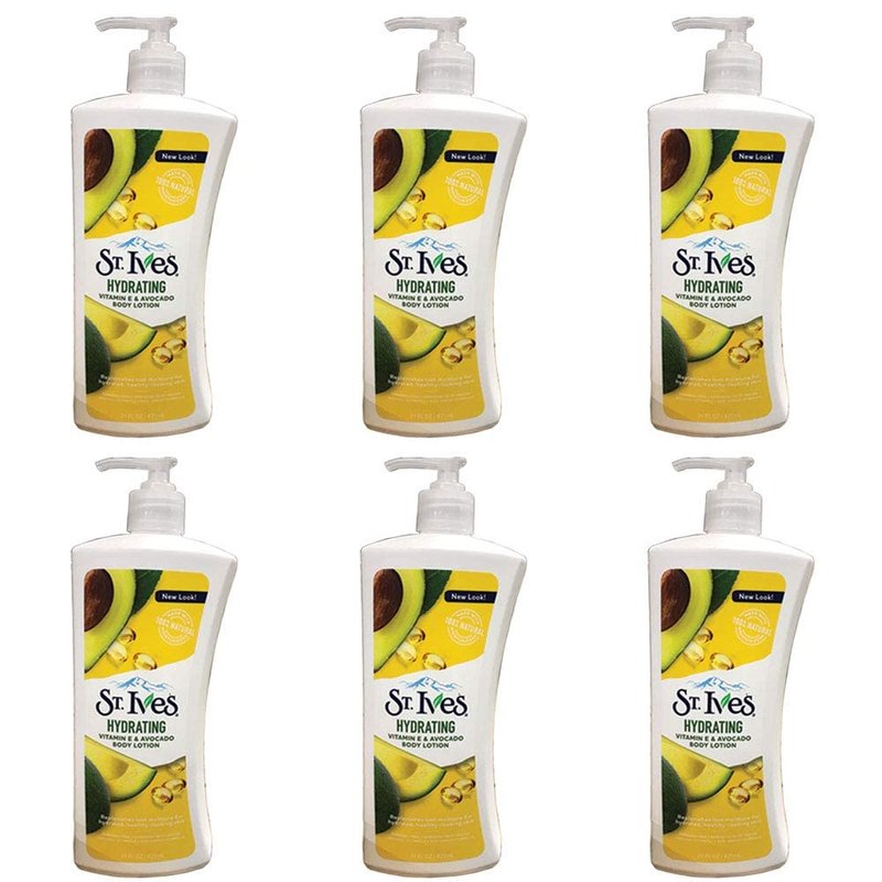 St. Ives Daily Hydrating Vitamin E & Avovado Body Lotion 21 Fl Oz (Pack of 6)