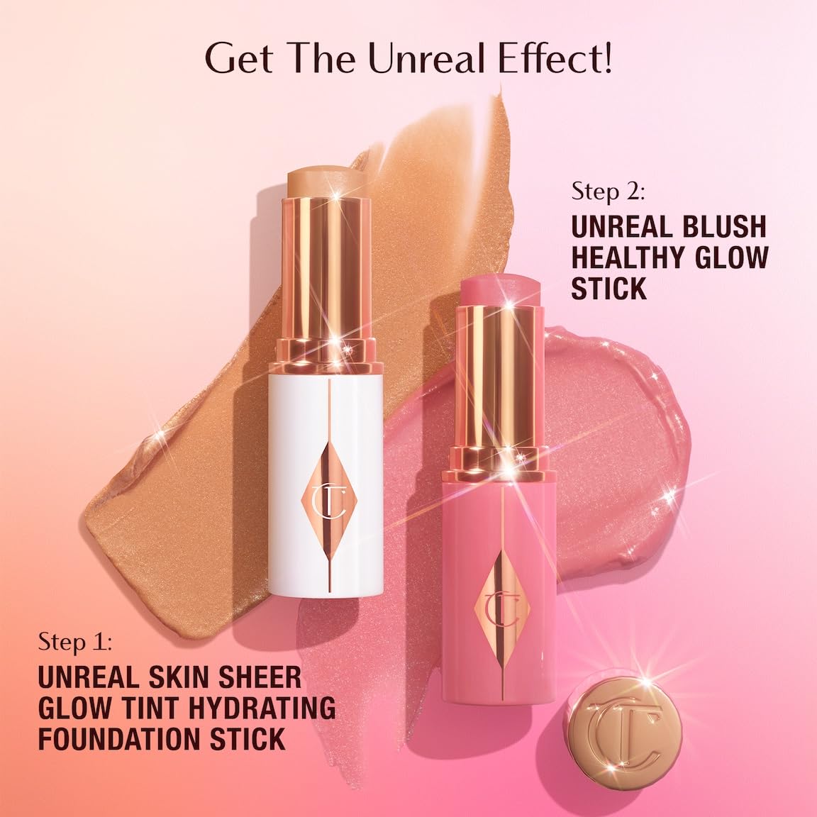 Charlotte Tilbury Unreal Healthy Glow Blush Stick - Buildable Cream Makeup with a Skincare-Infused Formula - Easy to Use, Blendable & Leaves Skin with a Luminous Sheen