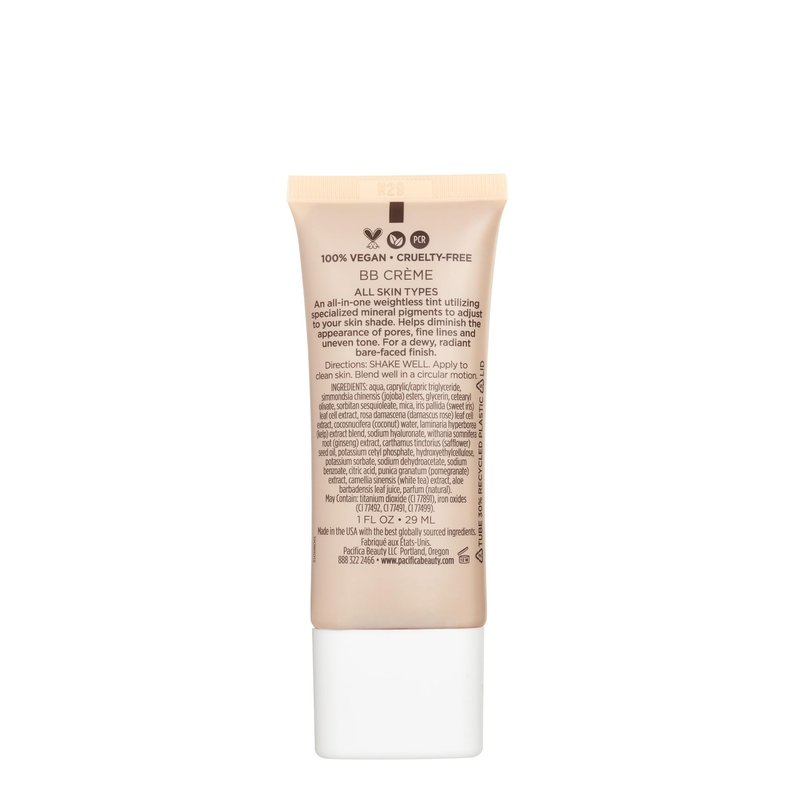 Pacifica Beauty Alight Multi Mineral BB Cream - Shade 3, Makeup, Hyaluronic Acid, Skin Tint, Makeup Primer, Iluminator, Minimize Pores, Fine Lines, Uneven Skintone, Vegan, 1 fl oz (1 Count)