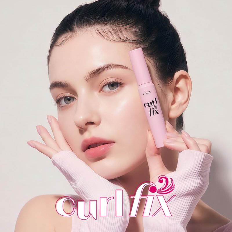 ETUDE Curl Fix Mascara Black 1+1 Set, Lash Mascara, Strong Curl Up, Long-Lasting, Waterproof, Light-Weight, Korean Makeup, Beauty, Vegan Certified (0.27 * 2 Fl Oz)