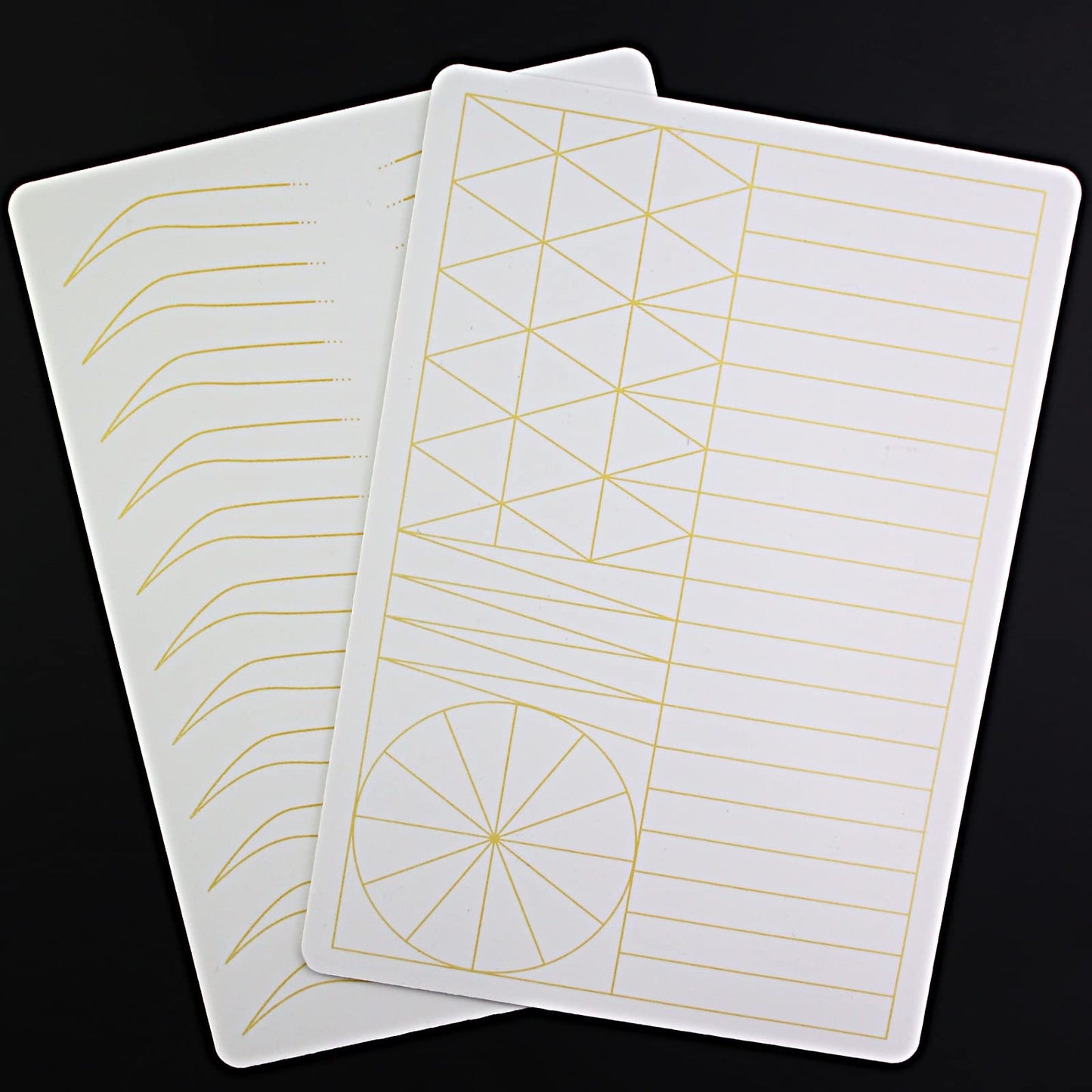 Guapa Silicone Eyebrow Practice Skin Ombre Powder Brows Fake Skin Sheet Double Sides Microblading Practice Skin for Tatto Artists and Beginners (3pcs White Brow Skin with Golden Outline)