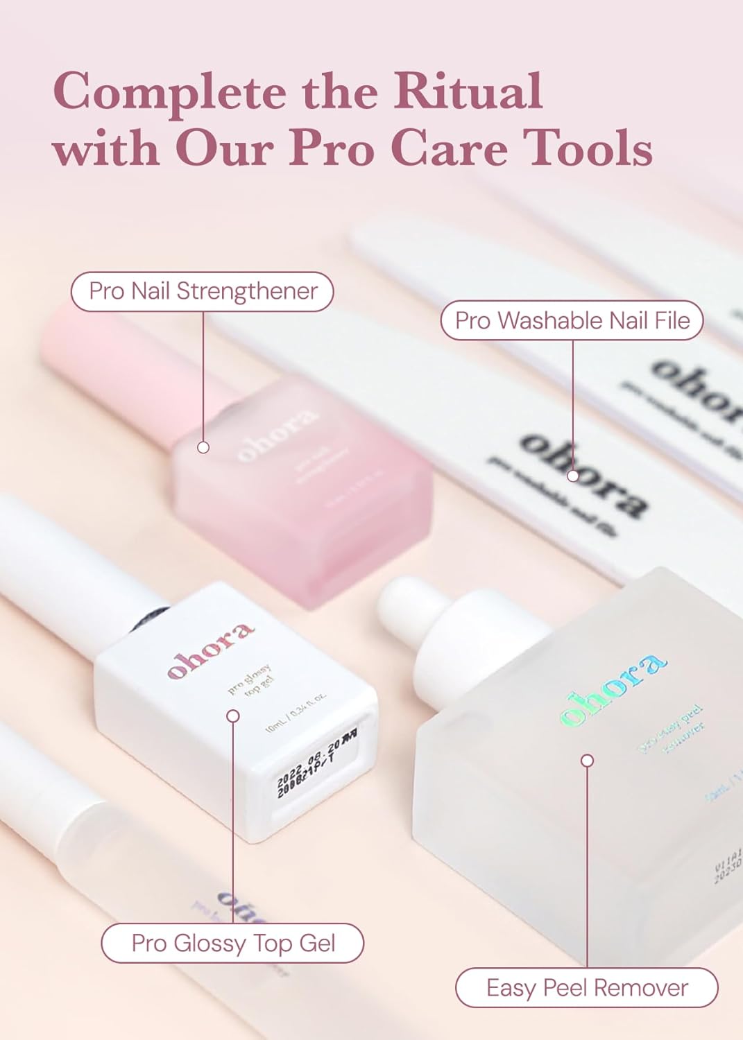 Gel Nail Care Pro Strengthener - Corrects Nail Texture for Easy Application | Salon-Quality Semi-Cured Gel Strips