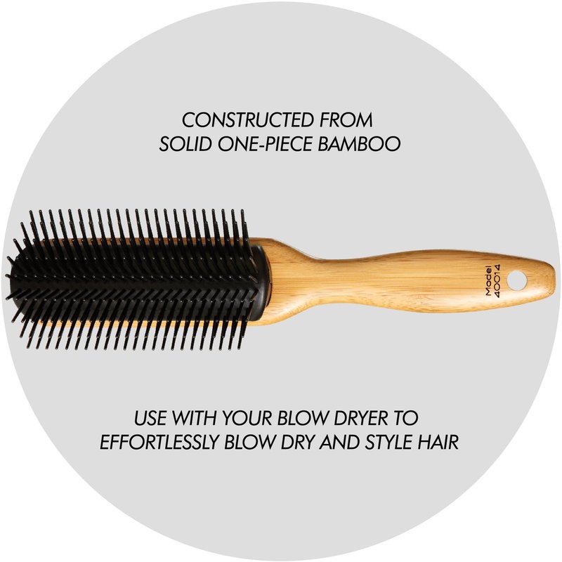 Sam Villa 9-Row Brush With Bamboo Hair Brush Detangler