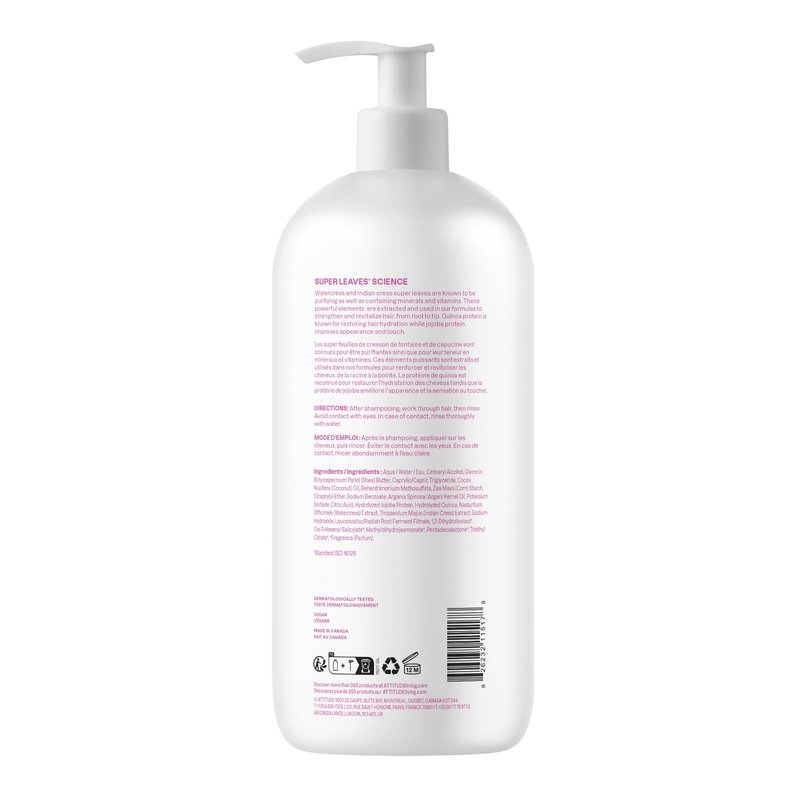 ATTITUDE Moisture Rich Hair Conditioner, For Dry and Damaged Hair, Naturally Derived Ingredients, Vegan Detangler, Dermatologiocally Tested, Quinoa and Jojoba, 32 Fl Oz