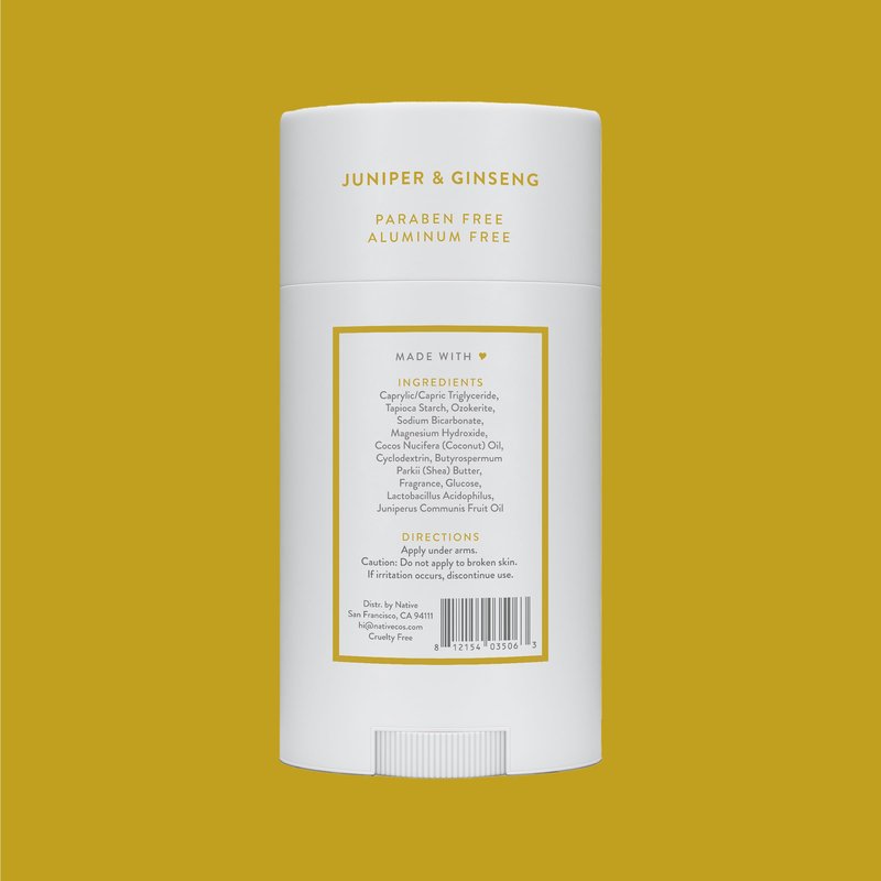 Native Deodorant Contains Naturally Derived Ingredients, 72 Hour Odor Control, Deodorant for Women and Men, Aluminum Free, Juniper & Ginsing 2.65oz
