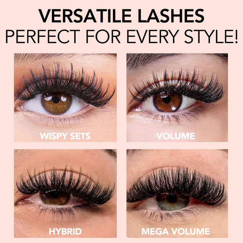 Cashmere Lash Extensions - Professional Black Soft Easy Fan Finish | Long-Lasting & Lightweight
