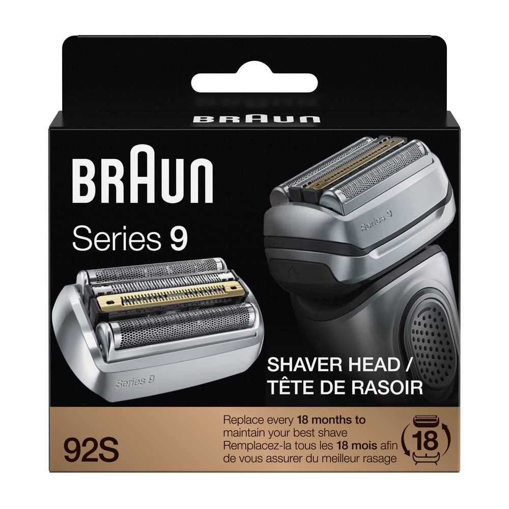 Braun Series 9 92S Electric Shaver Head Replacement Cassette, Compatible with All Series 9 Electric Razors 9290cc, 9291cc, 9370cc, 9293s, 9385cc, 9390cc, 9330s, 9296cc