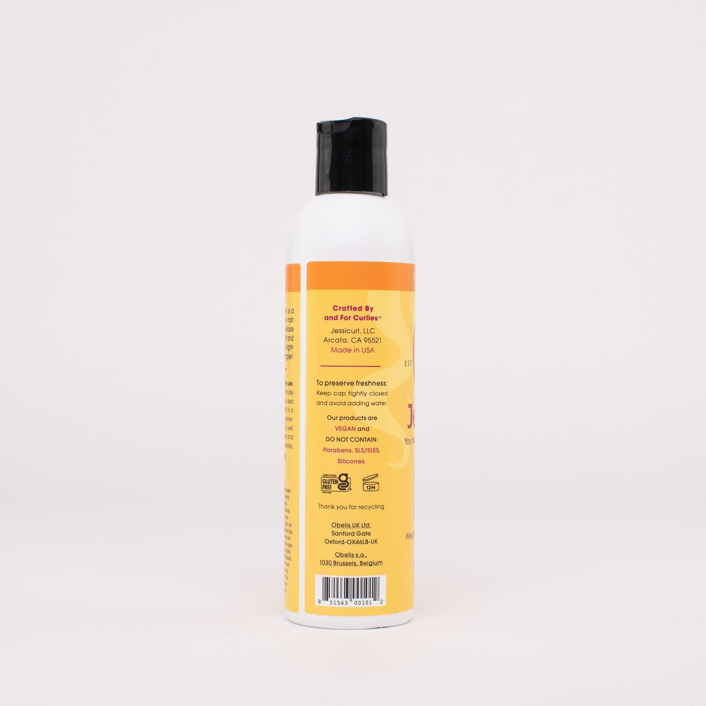 Jessicurl, Aloeba Daily Conditioner for Curly Hair, Citrus Lavender, 8 Fl oz. Leave in Conditioner and Hair Detangler for Fine Hair