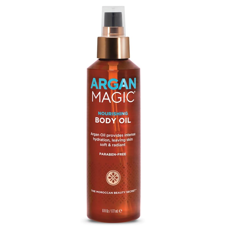 Argan Magic Nourishing Body Oil with Argan & Almond Oil | Intense Hydration, Softens & Radiates | Paraben Free, (6 FL Oz)