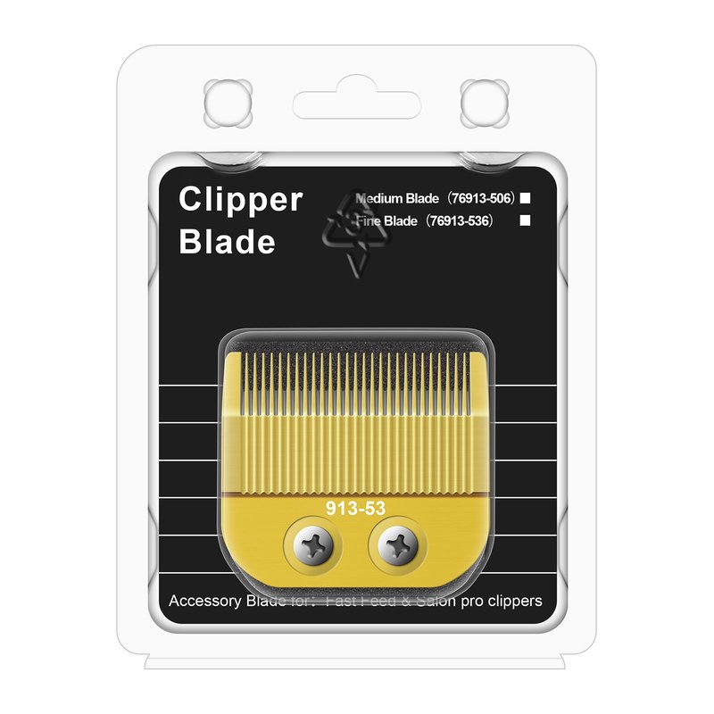 913-53 Fine Blade Replacement Trimmer Blade Compatible with Oster Fast Feed 076023 and Salon Pro Clippers 076830 Blades Replacement,Golden