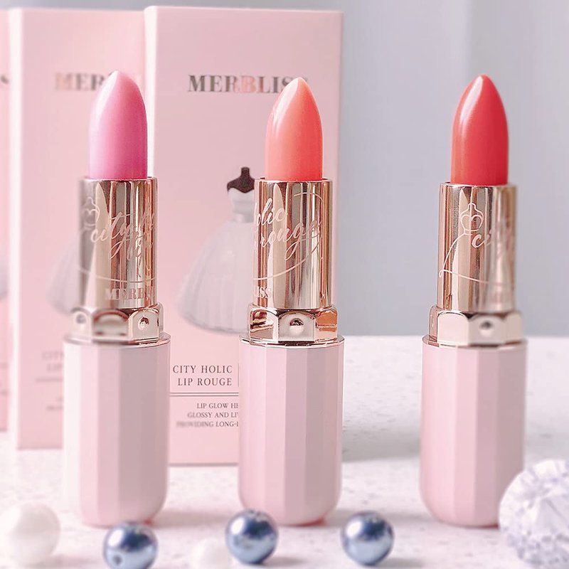 MERBLISS City Holic Lip Glow (#01 Napoli Pink) Daily Tinted Lip Balm Moisturizing Lip Care, Essential Oil, Vitamin E and C for Glossy and Smoother Lips, Soft Buttery Texture