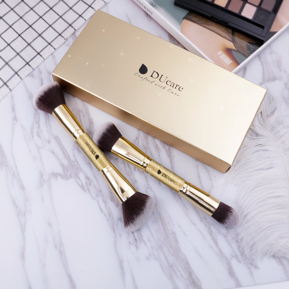 DUcare Makeup Brushes Duo End Foundation Powder Buffer Contour Concealer Brush Synthetic Cosmetic Tools