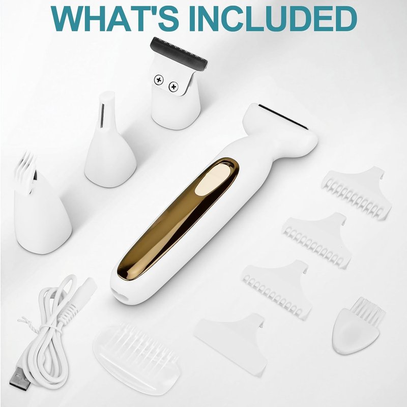 Electric Body Hair Trimmer - 4-in-1 Waterproof Shaver for Men & Women | Rechargeable Grooming Kit