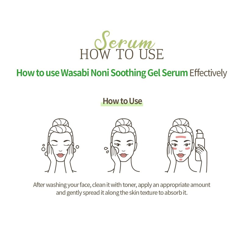 miss dragon Wasabi Noni Soothing Gel Serum (5.07 fl.oz.) – Calming Gel Moisturizer for Sensitive & Acne-Prone Skin, Vegan Korean Skincare, pH 5.5, Hyaluronic Acid