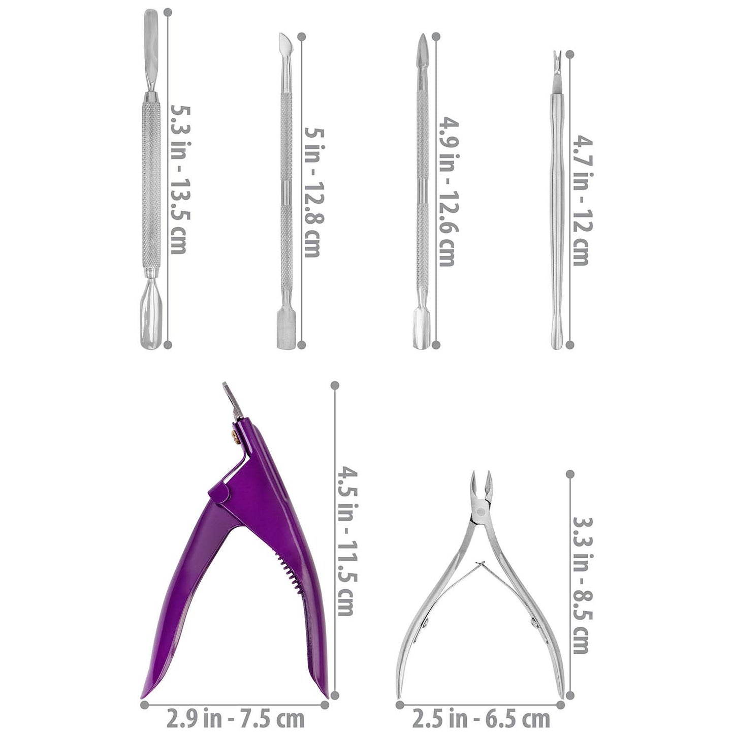 SHANY Premium Stainless Steel Manicure-Pedicure Tool Set - Complete Nail Care Kit with Cuticle Clipper, Edge Cutter & Trimmer