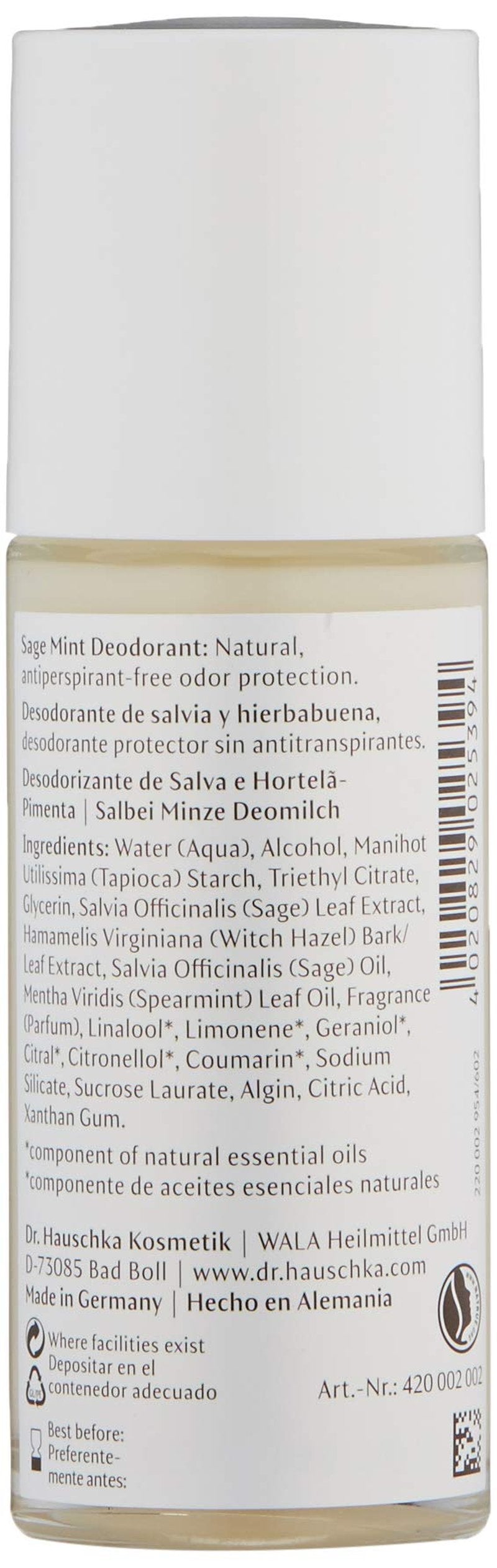 Dr. Hauschka Sage Mint Deodorant, 1.7 Fluid Ounce