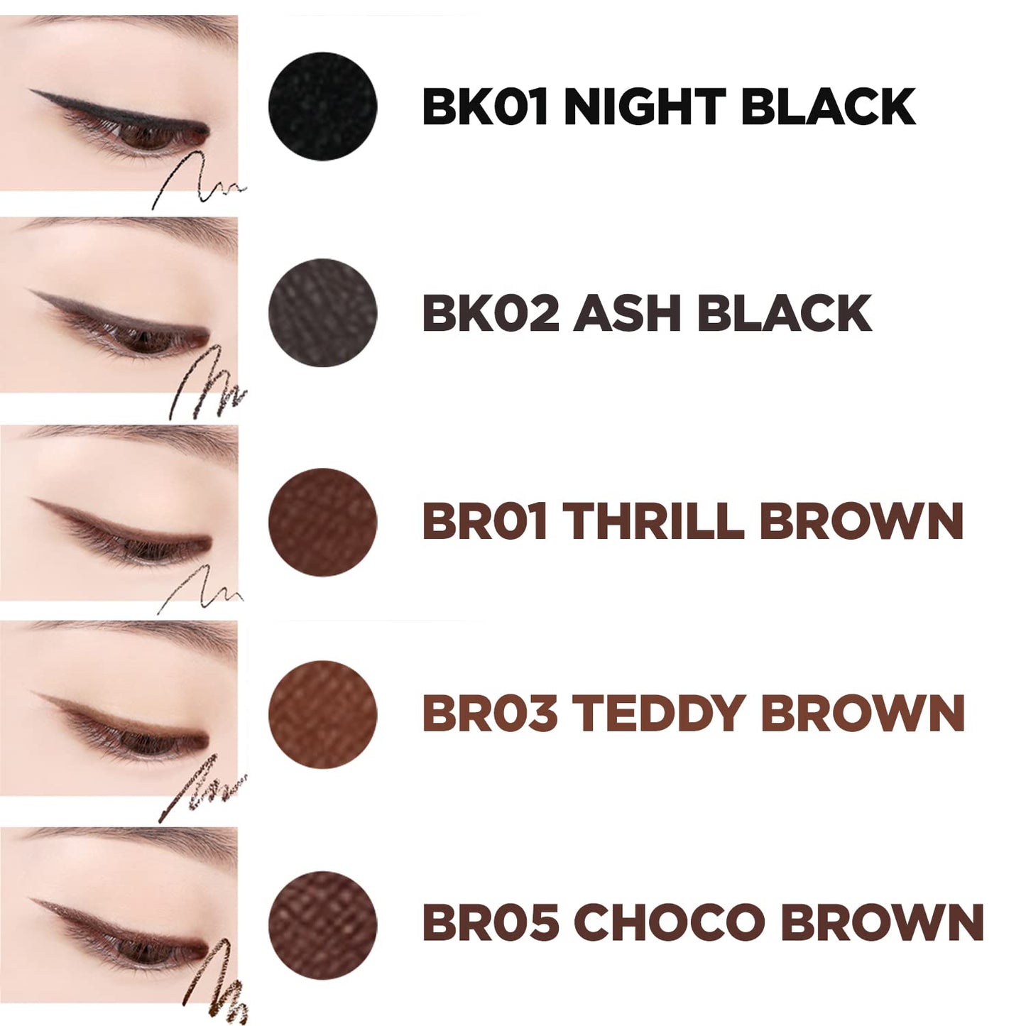THESAEM Eco Soul Powerproof Super Slim Eyeliner - Smudge Proof Gel Eyeliner - Micro Precision Tip (2mm) - Highly Pigmented & Long-lasting Eye Makeup Glides on Smoothly, 0.1g