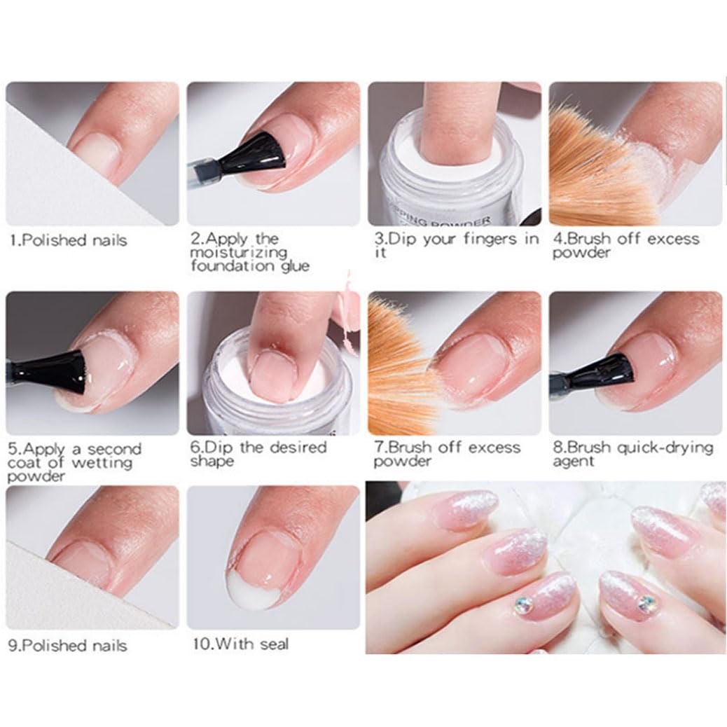 26-Piece Glitter Dip Powder Nail Kit - 8 Colors, Long-Lasting Manicure, No UV Lamp Needed
