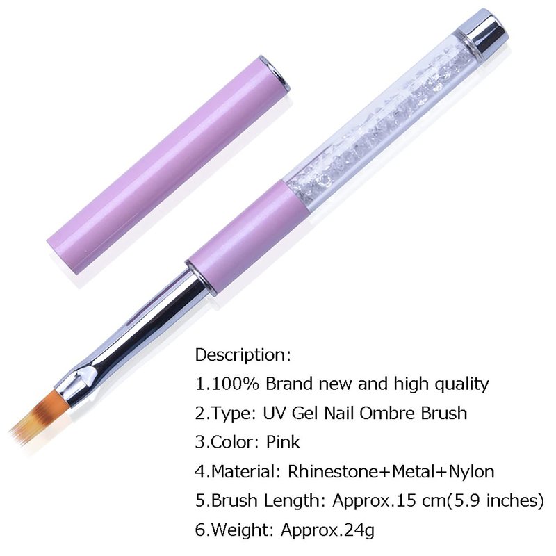 SILPECWEE 3Pcs Ombre Nail Brush, Acrylic Nail Art Brushes, Nail Gradient Brushes Nail Sponges Pen with 4pcs Replaceable Sponge Head Ombre Brush for Nails Manicure Nail Art Tools