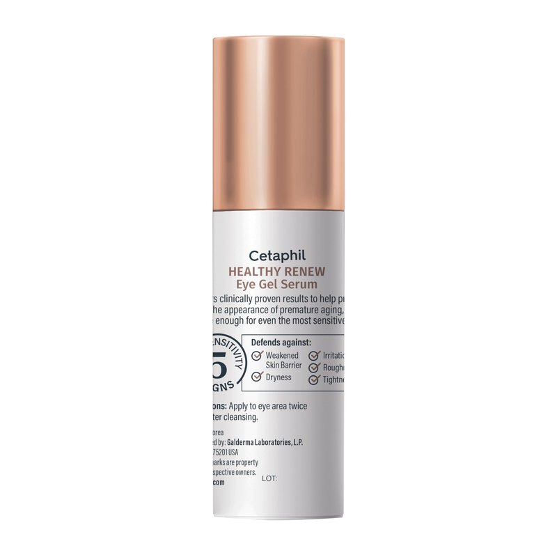 Cetaphil Healthy Renew Hydrating Eye Gel Serum 0.5 Oz, 24Hr Under Eye Cream for Anti Aging, Reduces the Appearance of Dark Circles and Wrinkles, Retinol Alternative Peptide Serum, For Sensitive Skin