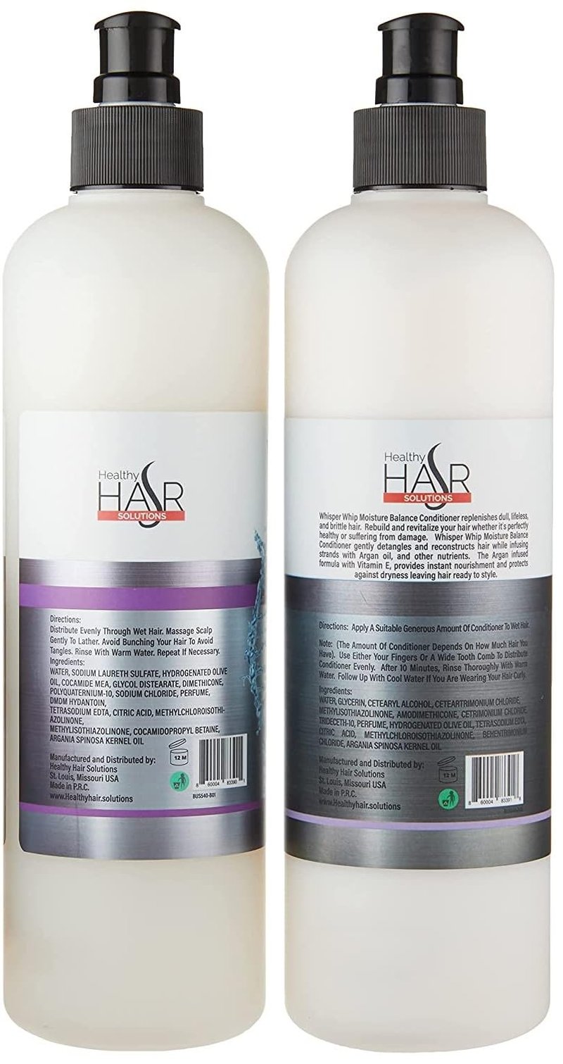 Whisper Whip Combo Set with Ultra Hydrating Shampoo and Moisture Balance Conditioner (2x16oz.)