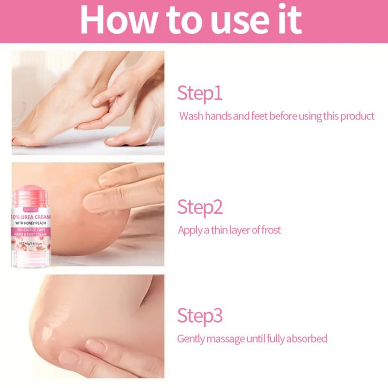 BSMKCL Peach Hand and Foot Cream Stick, Nourishing Foot Balm Moisturizer with Honey Hydrates and Repairs Dry Cracked Feet Hand & Nail Rough Heels and Soothing Skin Care for Women and Men - 1.41oz