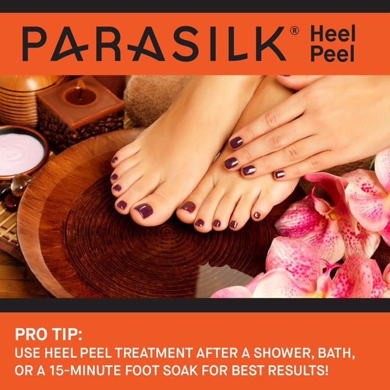Parasilk Exfoliating Foot Peel – 2 Pairs of Gel Heel Pads & Sock Covers | Repair Dry, Cracked Heels