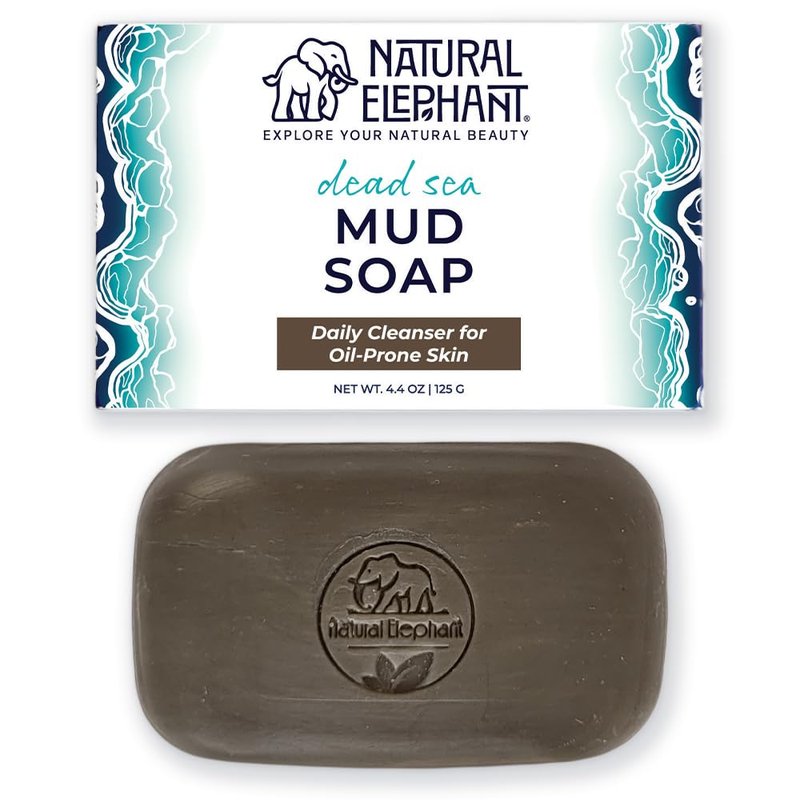Natural Elephant Dead Sea Mud Soap Bar | Mineral-Rich Face & Body Cleanser with Natural Dead Sea Minerals | 4.4 oz (125 g) Pack of 3