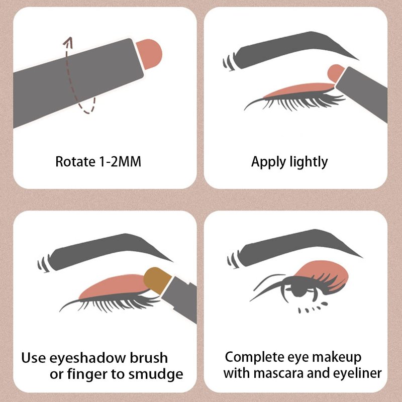 MEICOLY 6 Pcs Eyeshadow Stick Set, Brown Champagne Gold Black Shimmer Crayon, Pro Shiny Bright Starter Rotating Eyeshadow Sticks